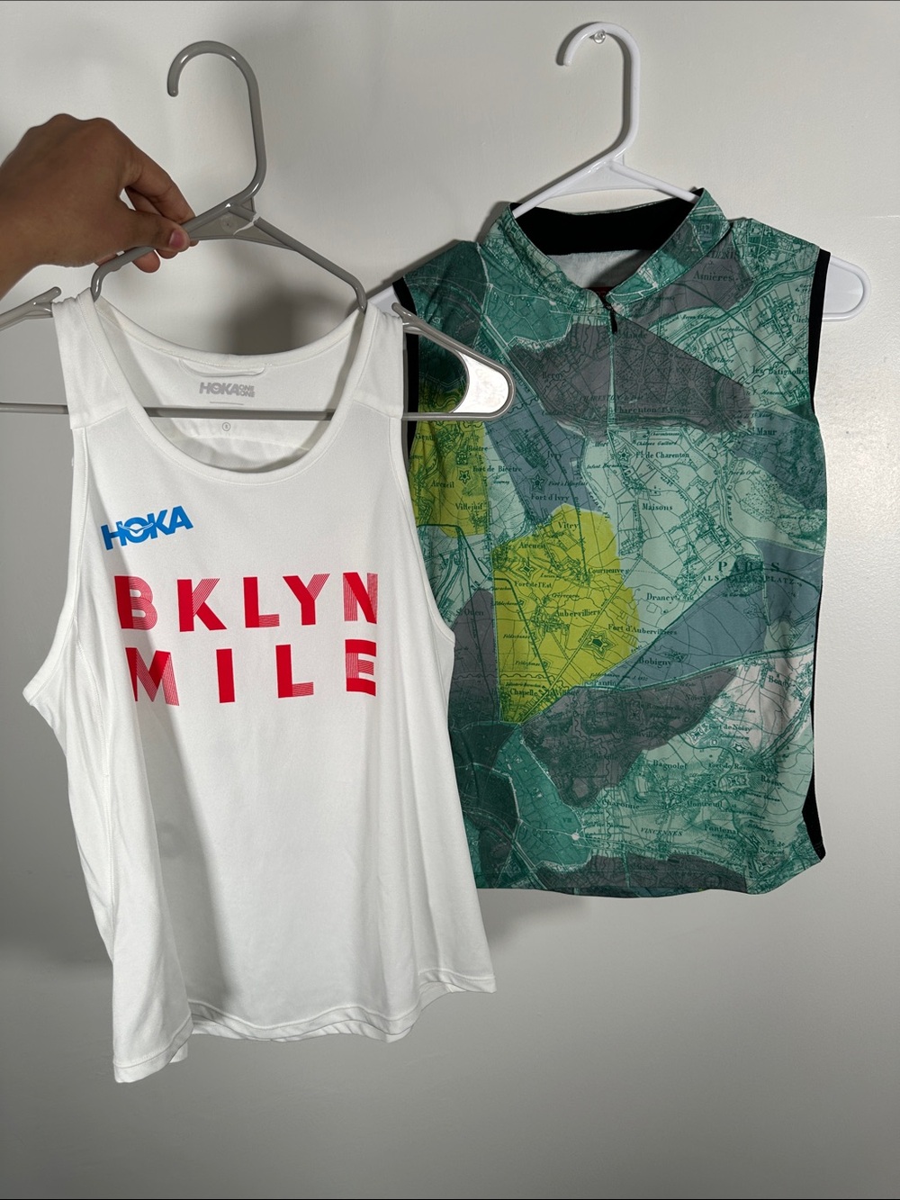 HOKA Running Tank BKLYN Mile + Terry Cycling Map Top Set Bundle S Sport Chic!